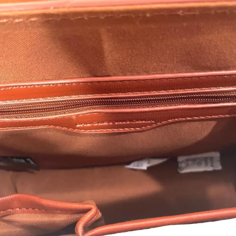 NEW Badgley Mischka flap top handle crossbody bag purse‎ vegan saffiano leather